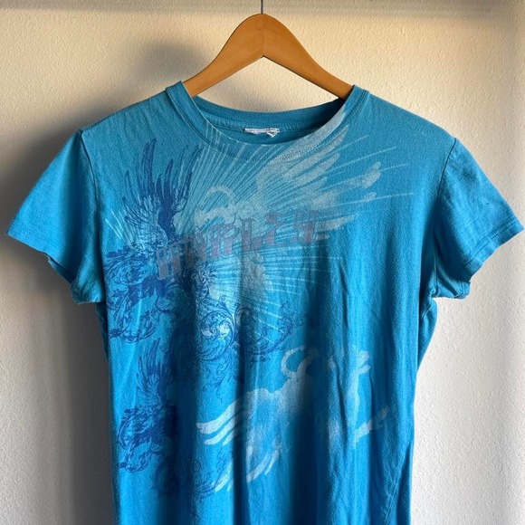 Harley Davidson Tops - Harley Davidson Motodrom Salzburg Austria since 1903 baby tee teal blue winged b